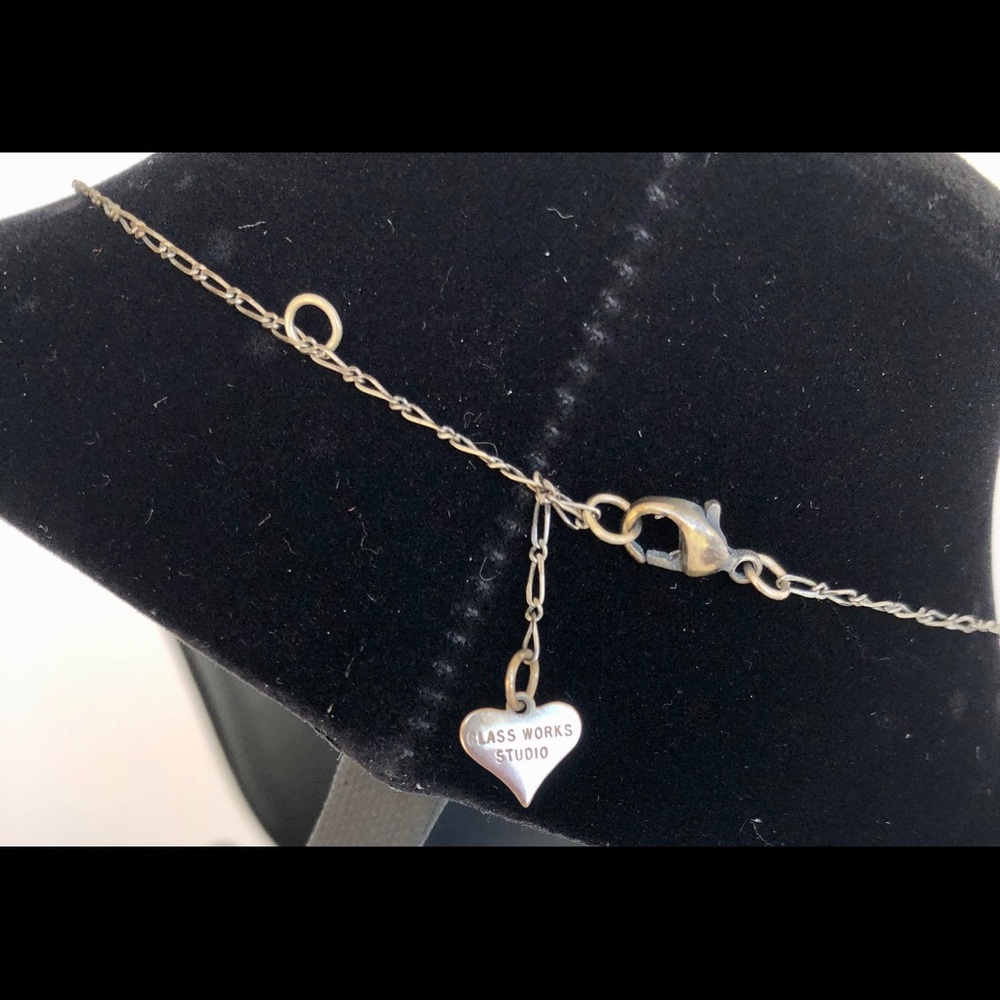 Vintage Heart Glass Works Studio Crystal Necklace View 2